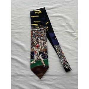 Mens Baseball Tie American Sports Painted Graphic Print Necktie